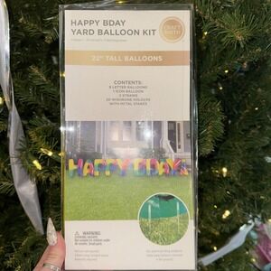 JUMBO Happy Birthday Balloon 22" Tall X 15 Ft Long Decorative Balloons Yard Out